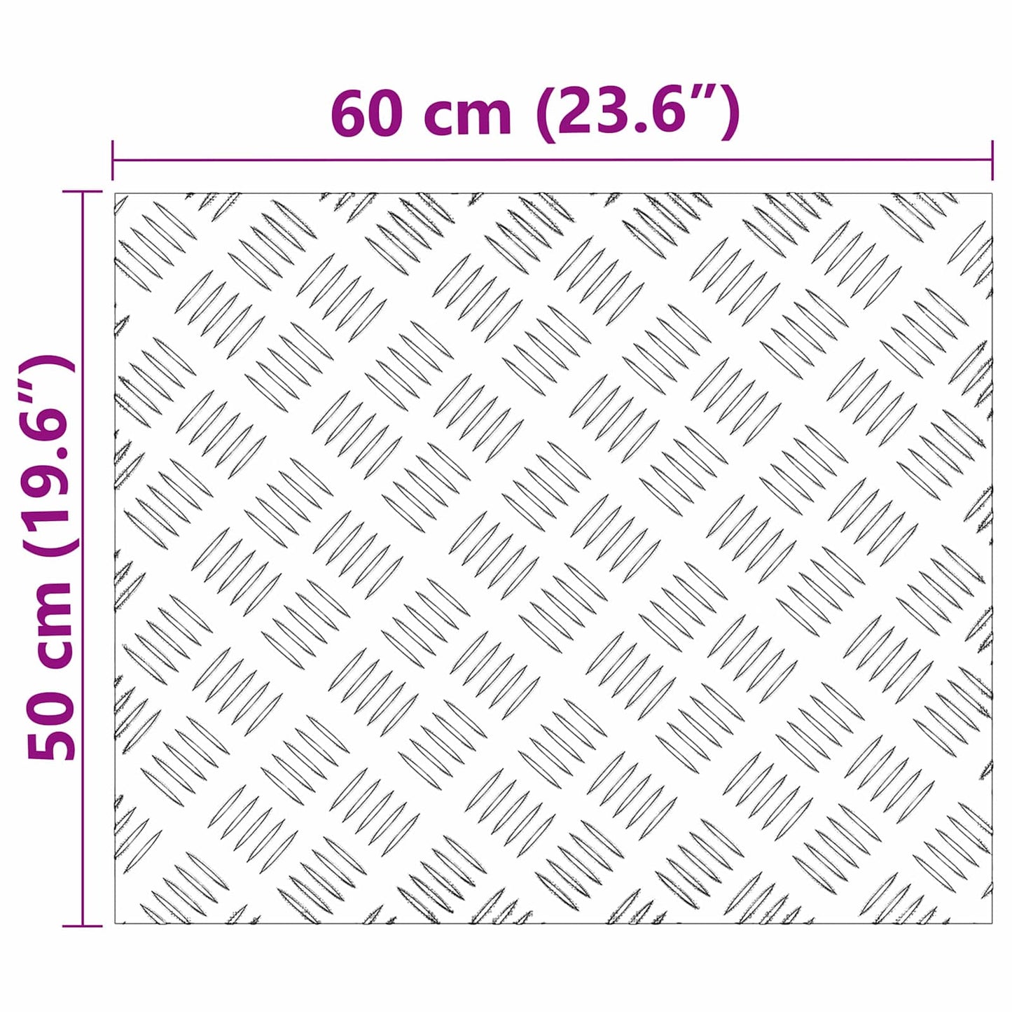 Trappe Tread Rektangulær 2 pcs Sølv 60 x 50 cm Aluminium