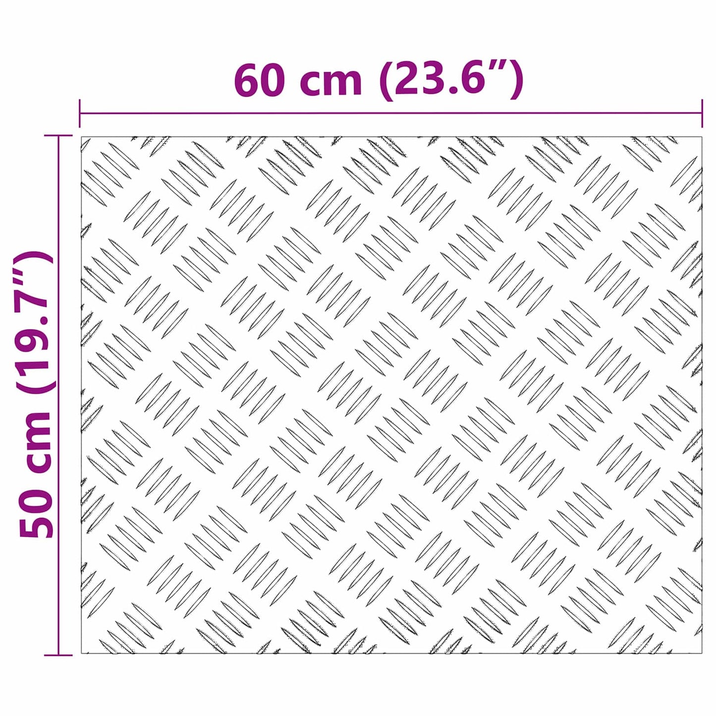 Trappe Tread Rektangulær 4 pcs Sølv 60 x 50 cm Aluminium