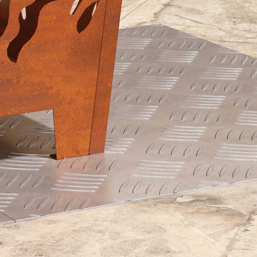 Trappe Tread Rektangulær 2 pcs Sølv 60 x 50 cm Aluminium