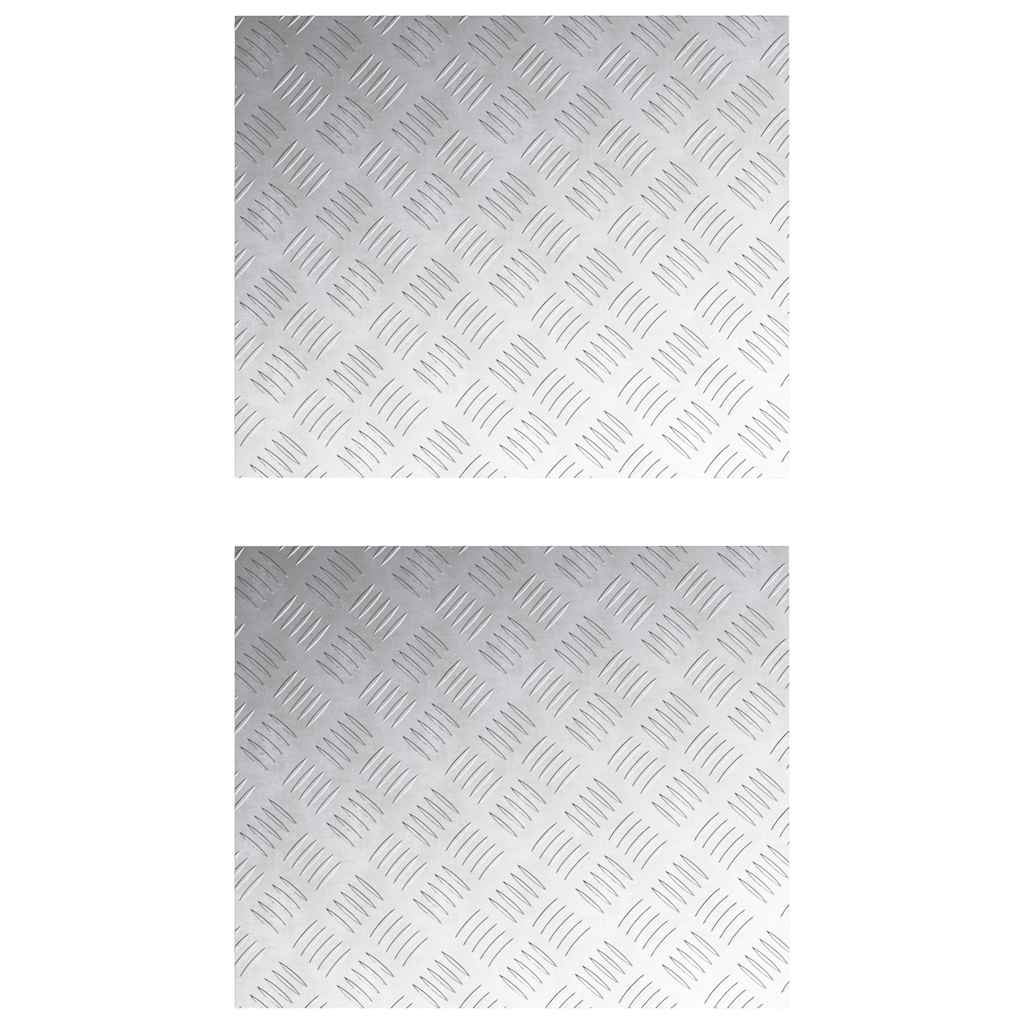 Trappe Tread Rektangulær 2 pcs Sølv 60 x 50 cm Aluminium