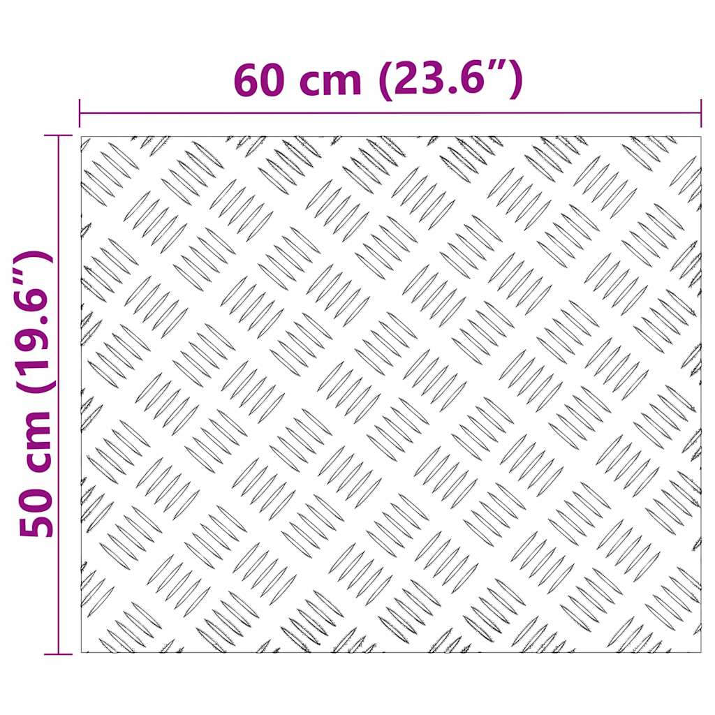 Trappe Tread Rektangulær 2 pcs Sølv 60 x 50 cm Aluminium