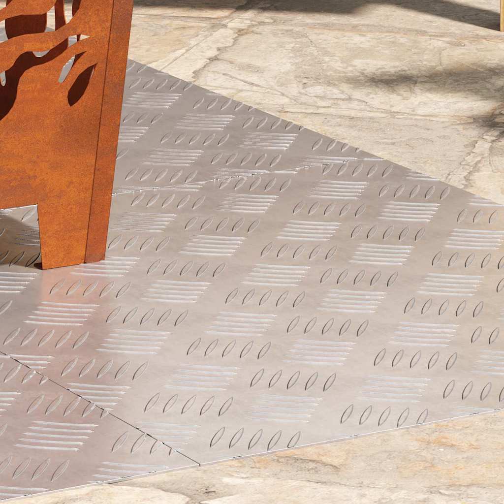 Trappe Tread Rektangulær 4 pcs Sølv 60 x 50 cm Aluminium