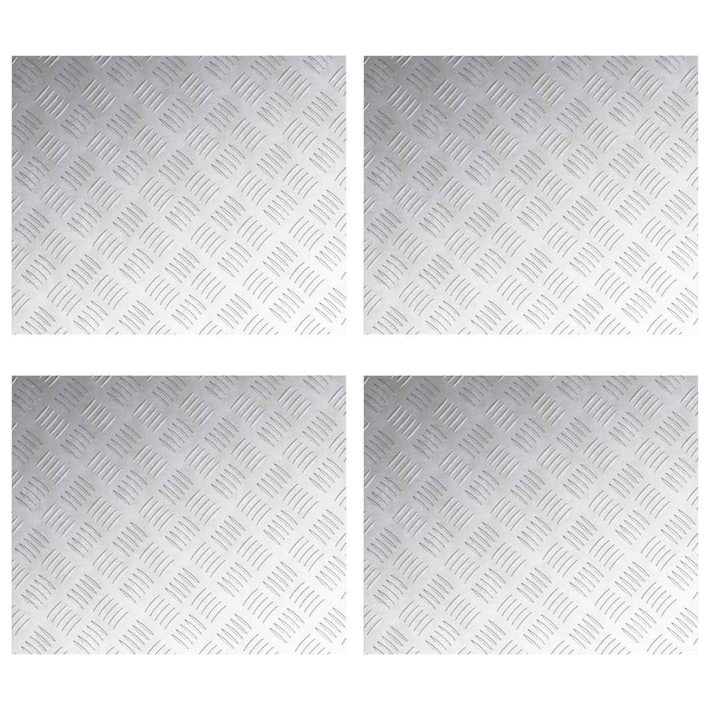 Trappe Tread Rektangulær 4 pcs Sølv 60 x 50 cm Aluminium