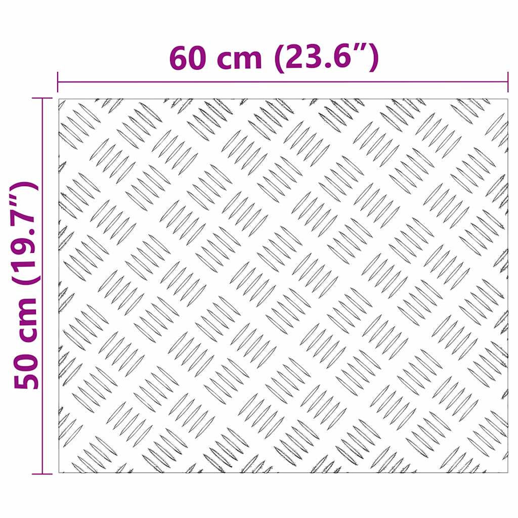 Trappe Tread Rektangulær 4 pcs Sølv 60 x 50 cm Aluminium