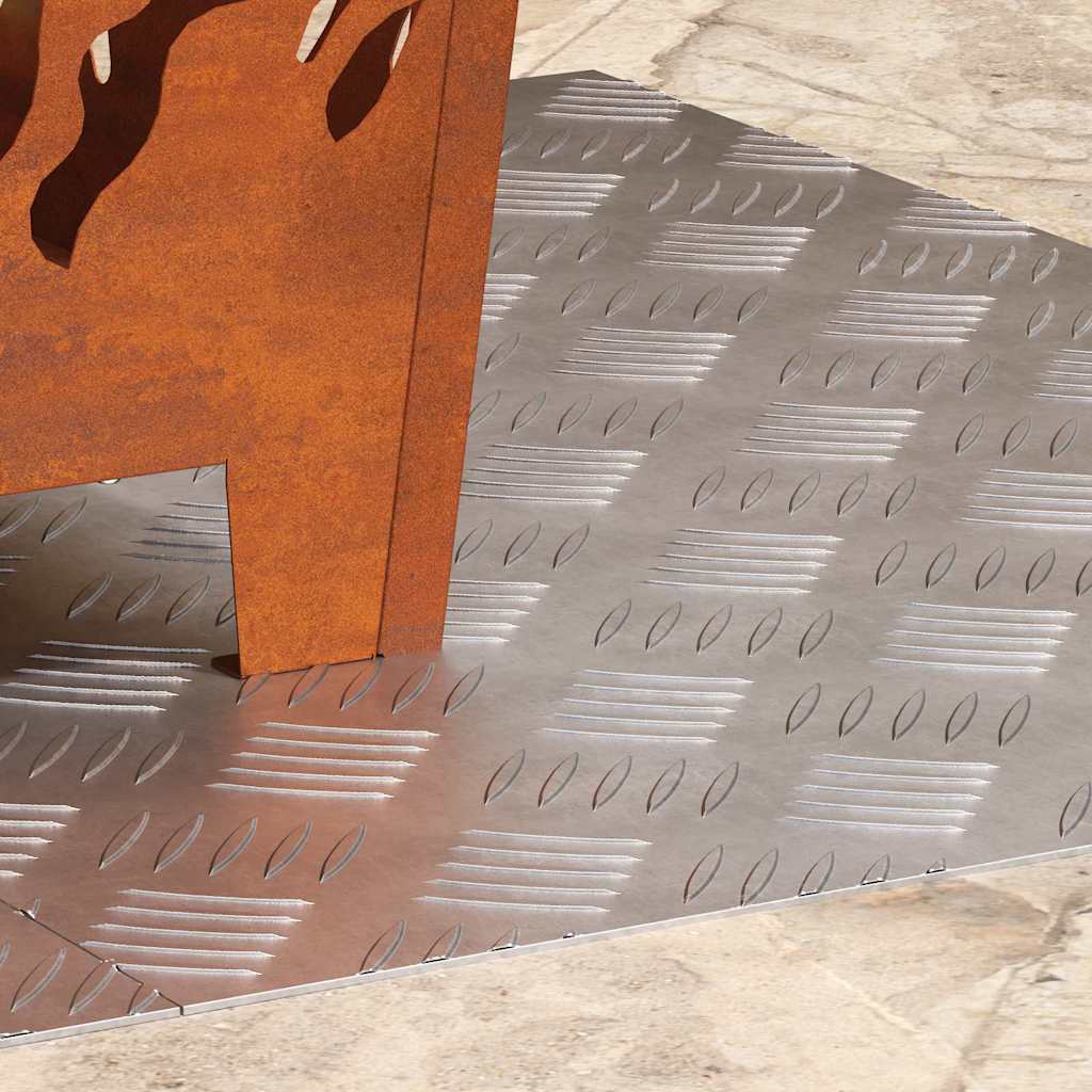 Trappe Tread Rektangulær 2 pcs Sølv 70 x 50 cm Aluminium