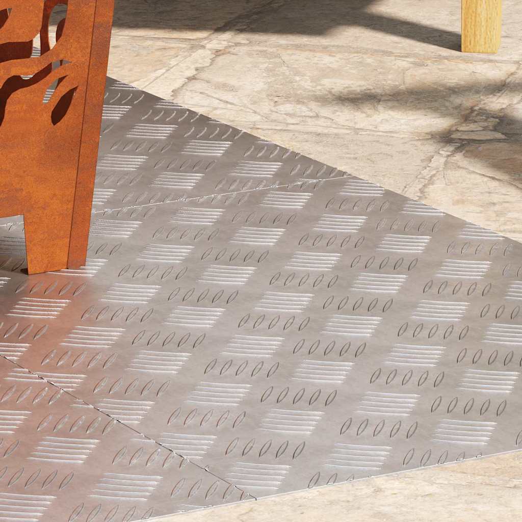 Trappe Tread Rektangulær 4 pcs Sølv 70 x 50 cm Aluminium