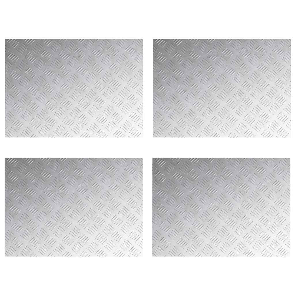 Trappe Tread Rektangulær 4 pcs Sølv 70 x 50 cm Aluminium
