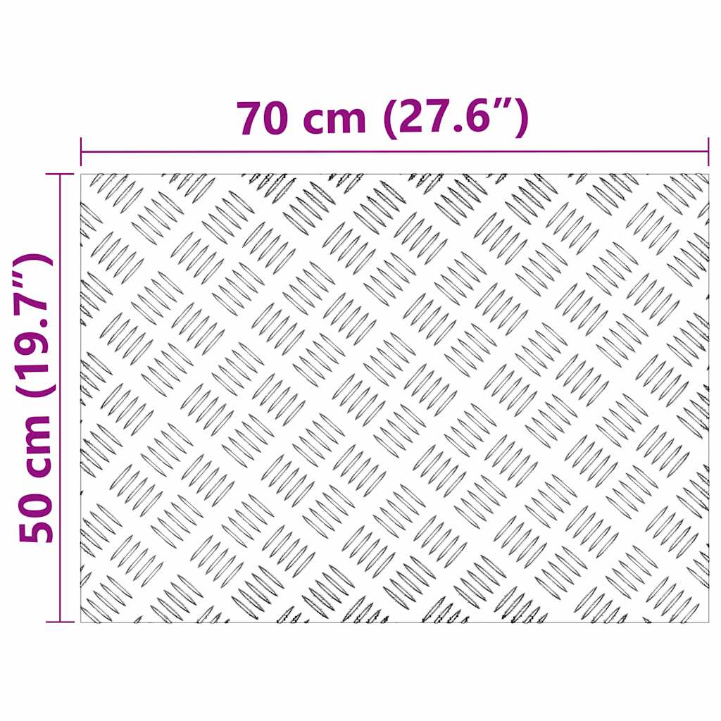 Trappe Tread Rektangulær 4 pcs Sølv 70 x 50 cm Aluminium