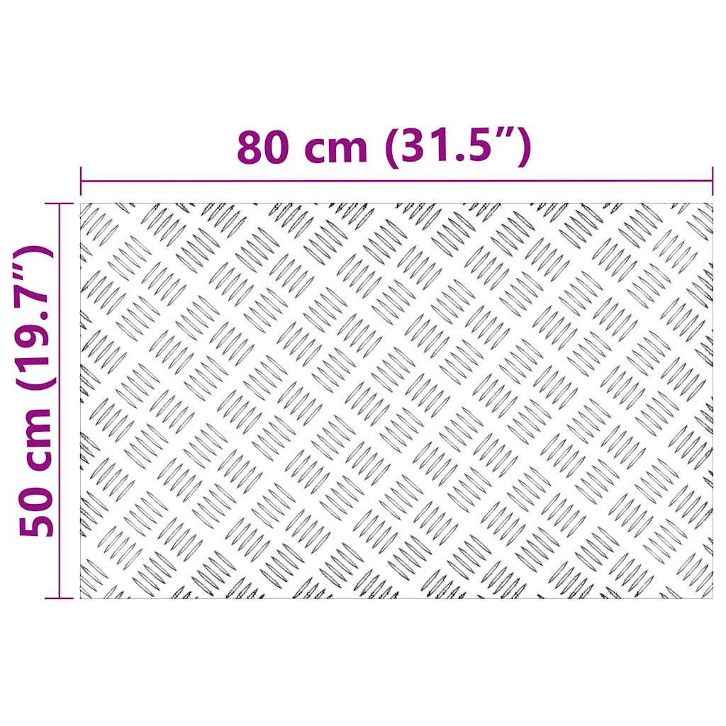 Trappe Tread Rektangulær 2 pcs Sølv 80 x 50 cm Aluminium