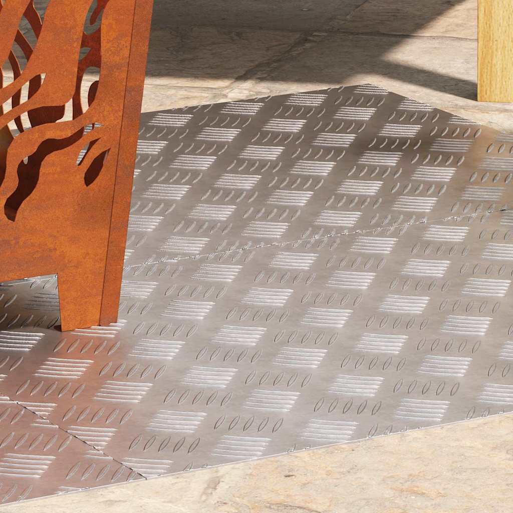 Trappe Tread Rektangulær 4 pcs Sølv 80 x 50 cm Aluminium