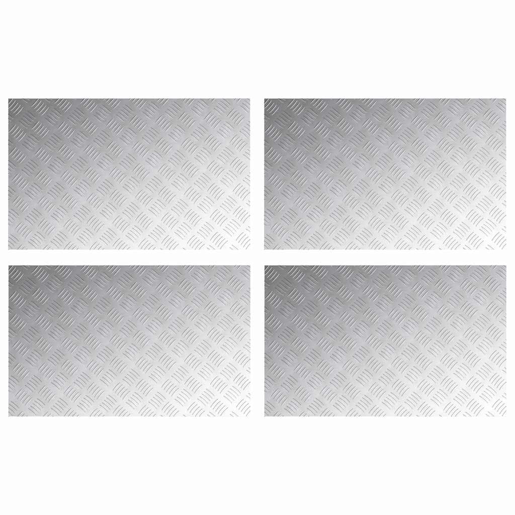 Trappe Tread Rektangulær 4 pcs Sølv 80 x 50 cm Aluminium
