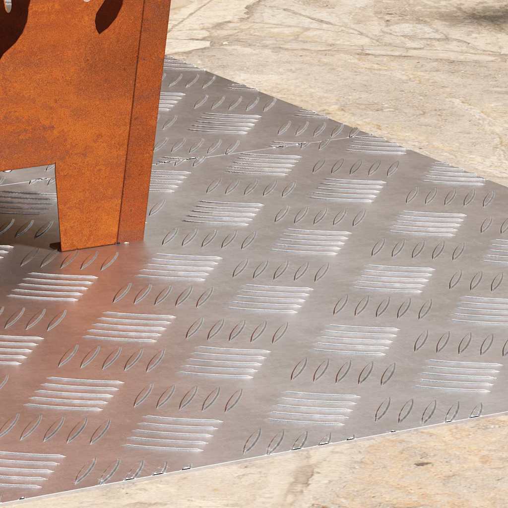 Trappe Tread Rektangulær 2 pcs Sølv 80 x 50 cm Aluminium