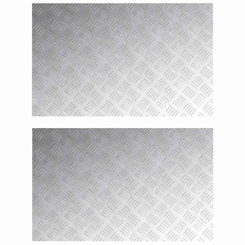 Trappe Tread Rektangulær 2 pcs Sølv 80 x 50 cm Aluminium
