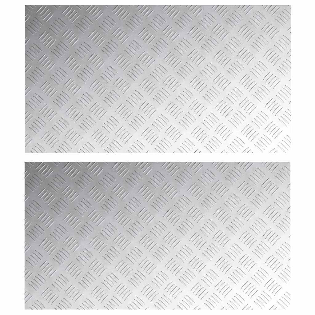 Trappe Tread Rektangulær 2 pcs Sølv 90 x 50 cm Aluminium