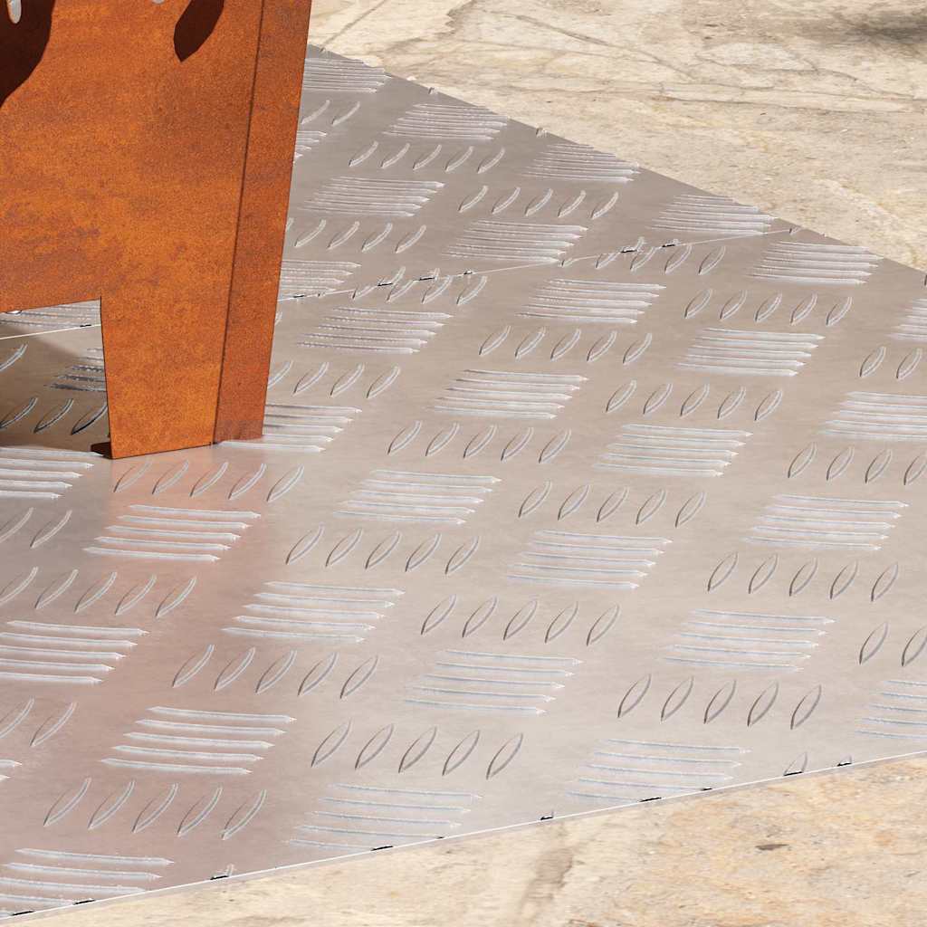 Trappe Tread Rektangulær 2 pcs Sølv 90 x 50 cm Aluminium