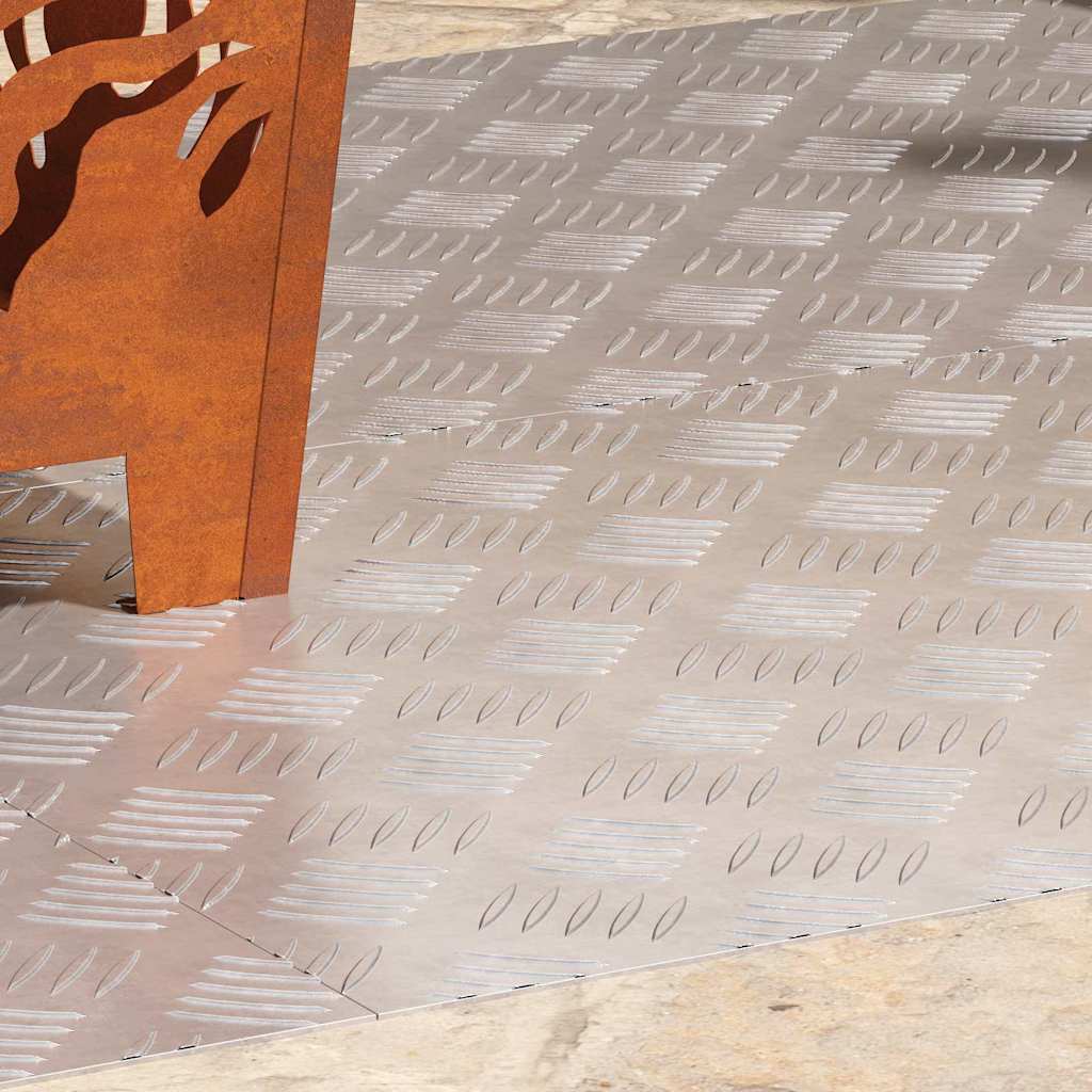 Trappe Tread Rektangulær 4 pcs Sølv 90 x 50 cm Aluminium