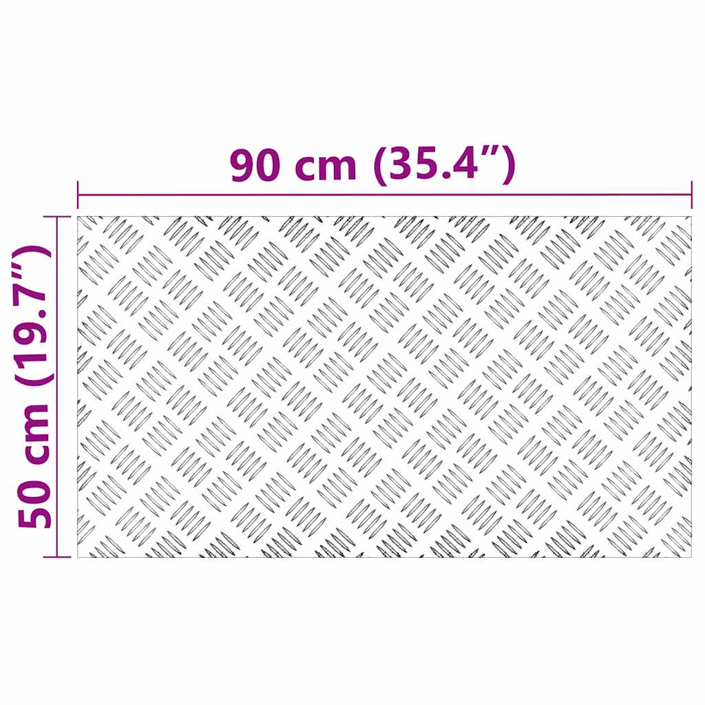 Trappe Tread Rektangulær 4 pcs Sølv 90 x 50 cm Aluminium