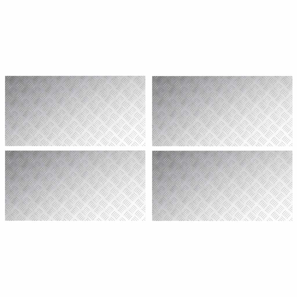 Trappe Tread Rektangulær 4 pcs Sølv 100 x 50 cm Aluminium