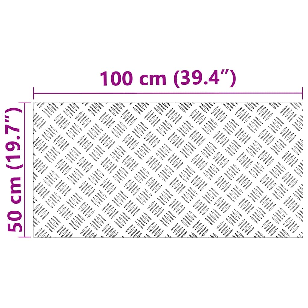 Trappe Tread Rektangulær 4 pcs Sølv 100 x 50 cm Aluminium
