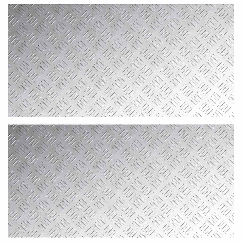 Trappe Tread Rektangulær 2 pcs Sølv 100 x 50 cm Aluminium