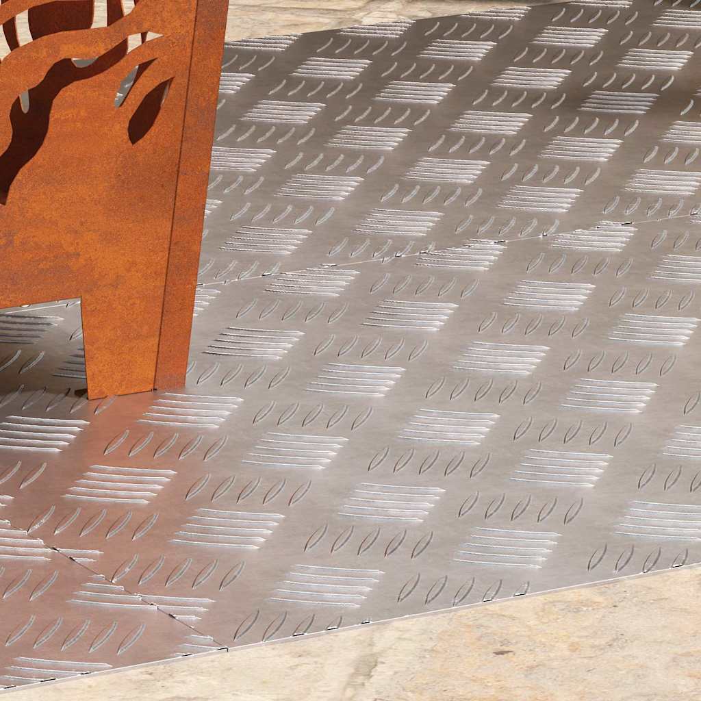 Trappe Tread Rektangulær 4 pcs Sølv 100 x 50 cm Aluminium
