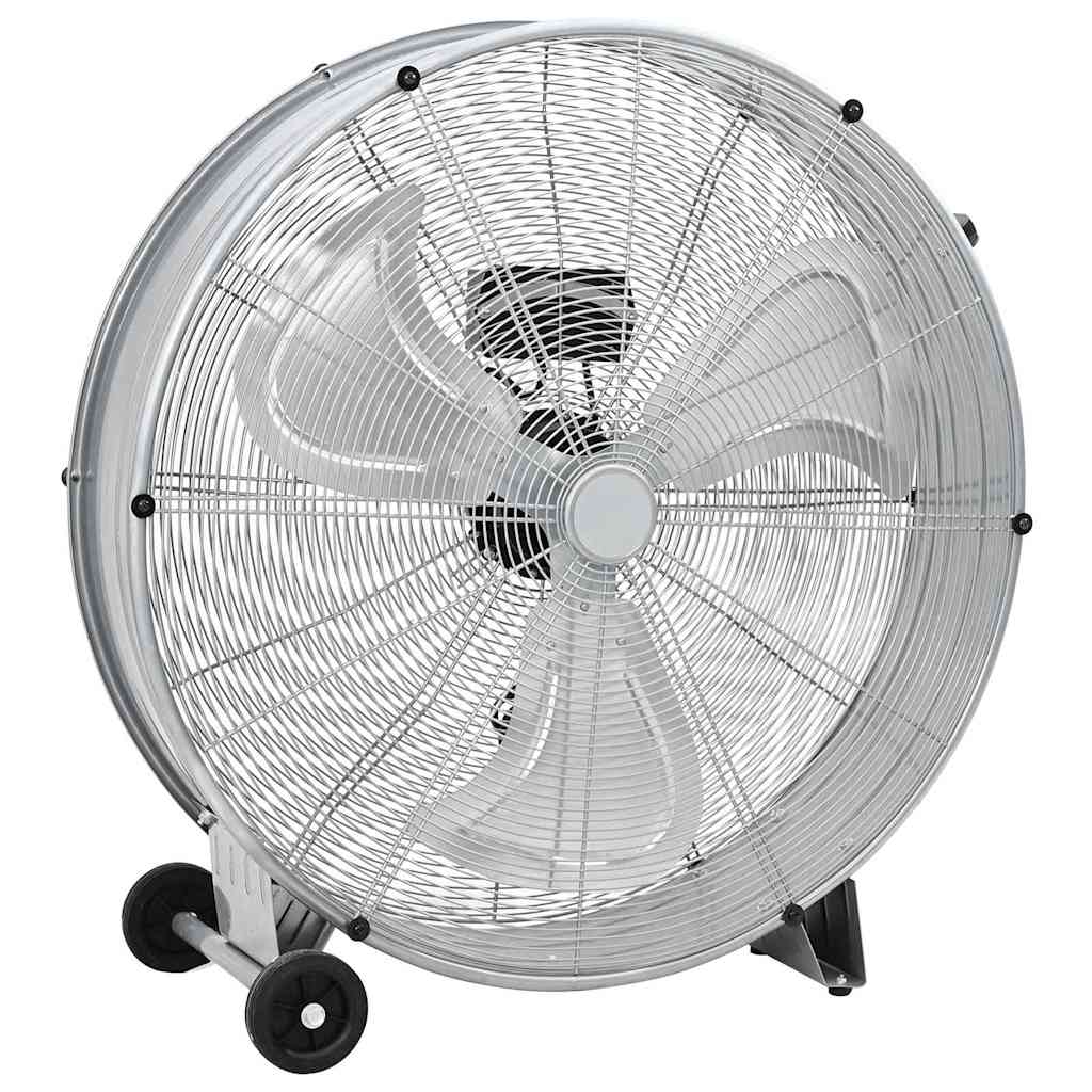 Tromleventilator med hjul Sølv 79 x 37 x 82 cm Aluminium