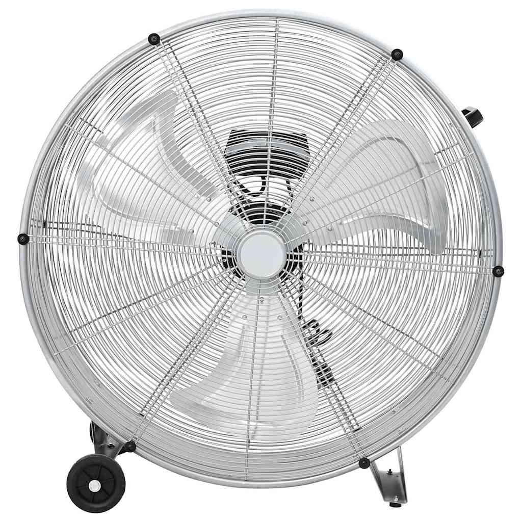 Tromleventilator med hjul Sølv 79 x 37 x 82 cm Aluminium