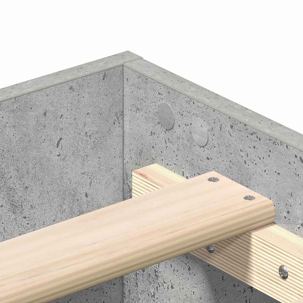 Sengestel Beton Grå 193 x 123 x 25 cm Konstrueret træ