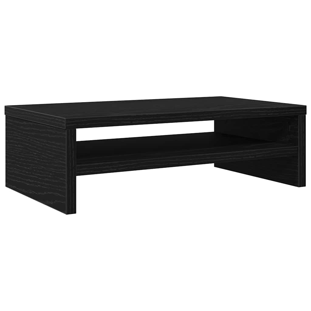 skærmstander 42x24x13 cm konstrueret træ sort egetræsfarve