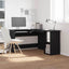 Hjørneskrivebord Sort eg 120 x 140 x 75 cm Konstrueret træ