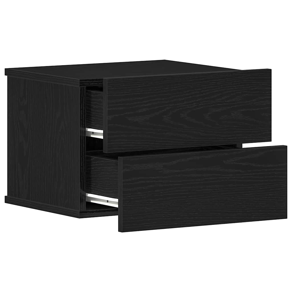 Natskab 2 pcs Sort eg 40 x 30 x 30 cm Konstrueret træ