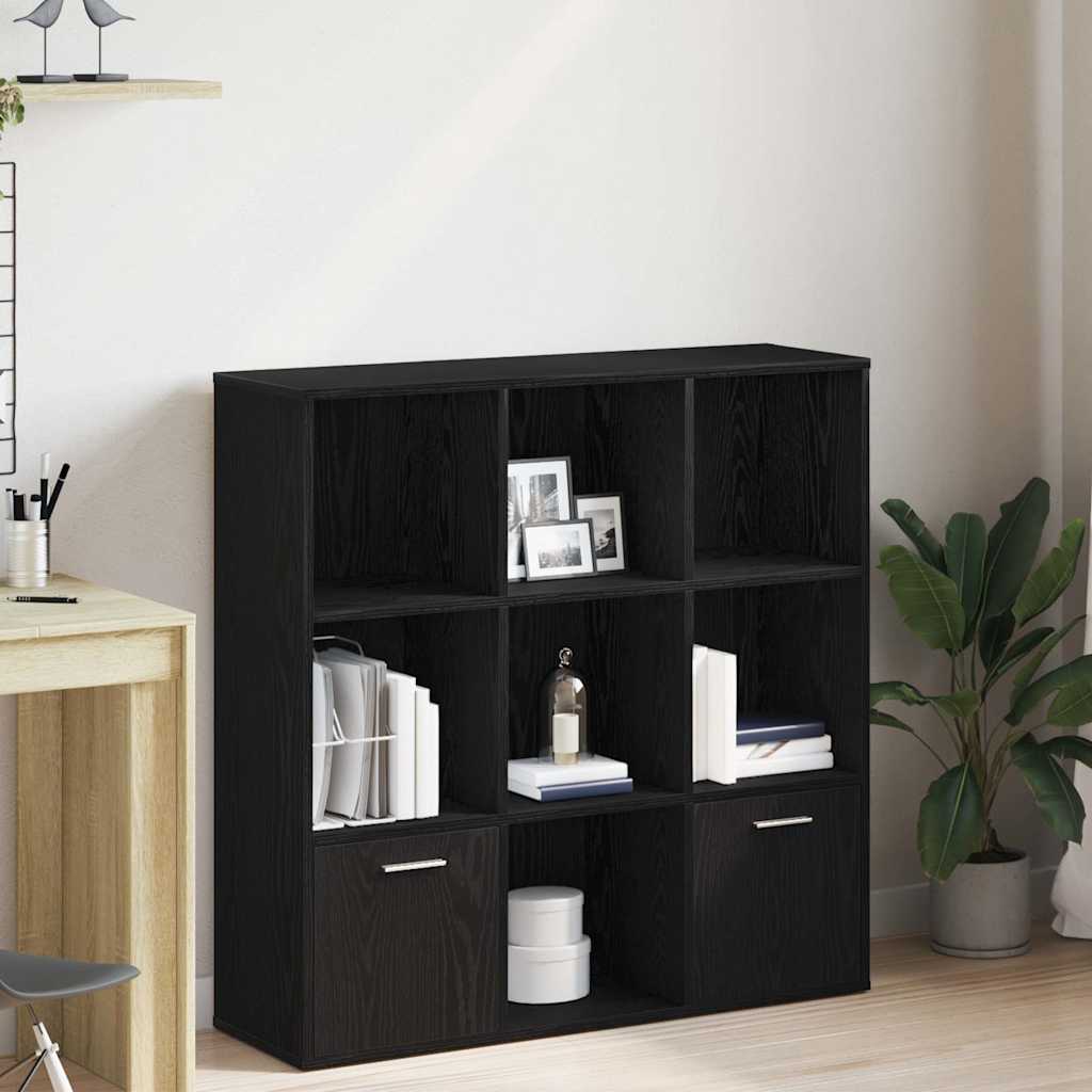 Bogskab/reolsystem 98×29×97,5 cm i konstrueret træ - sort egetræsfarve