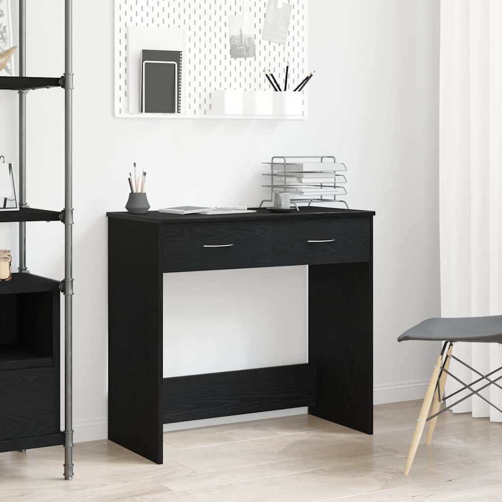 Bord med skuffe Sort eg 80 x 40 x 75 cm Konstrueret træ