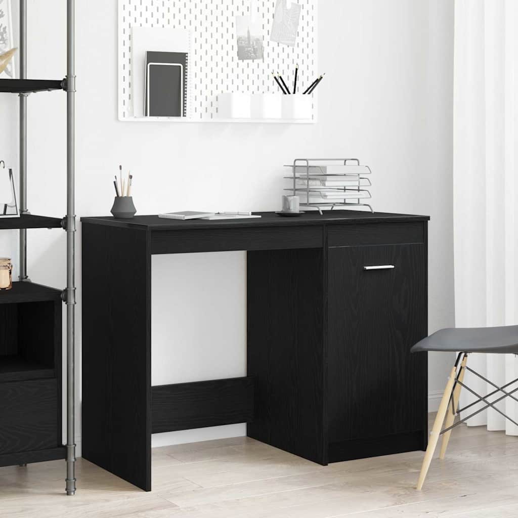Bord med opbevaring Sort eg 100 x 50 x 76 cm Konstrueret træ