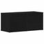 TV-skab med skuffe Sort eg 80 x 34 x 36 cm Konstrueret træ
