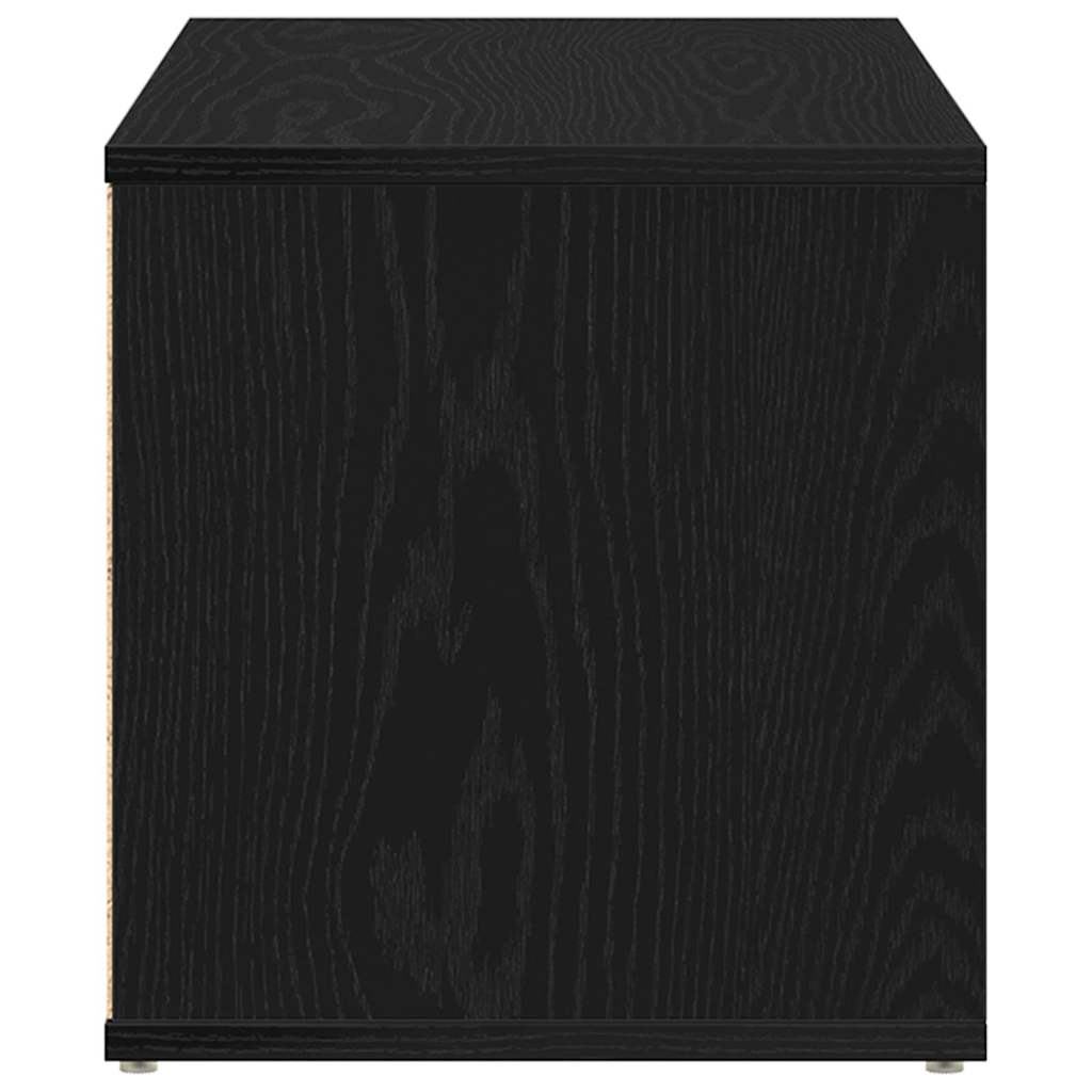 TV-skab med skuffe Sort eg 80 x 34 x 36 cm Konstrueret træ