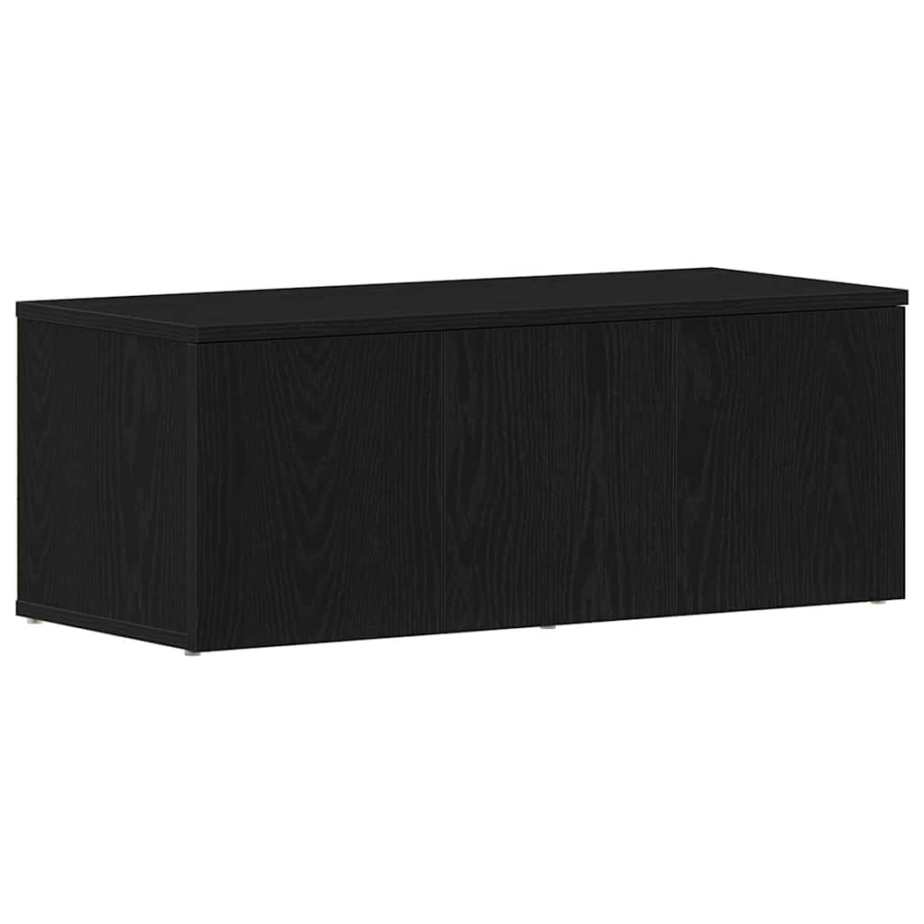 TV-skab med skuffe Sort eg 80x34x30 cm Konstrueret træ