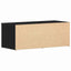 TV-skab med skuffe Sort eg 80x34x30 cm Konstrueret træ