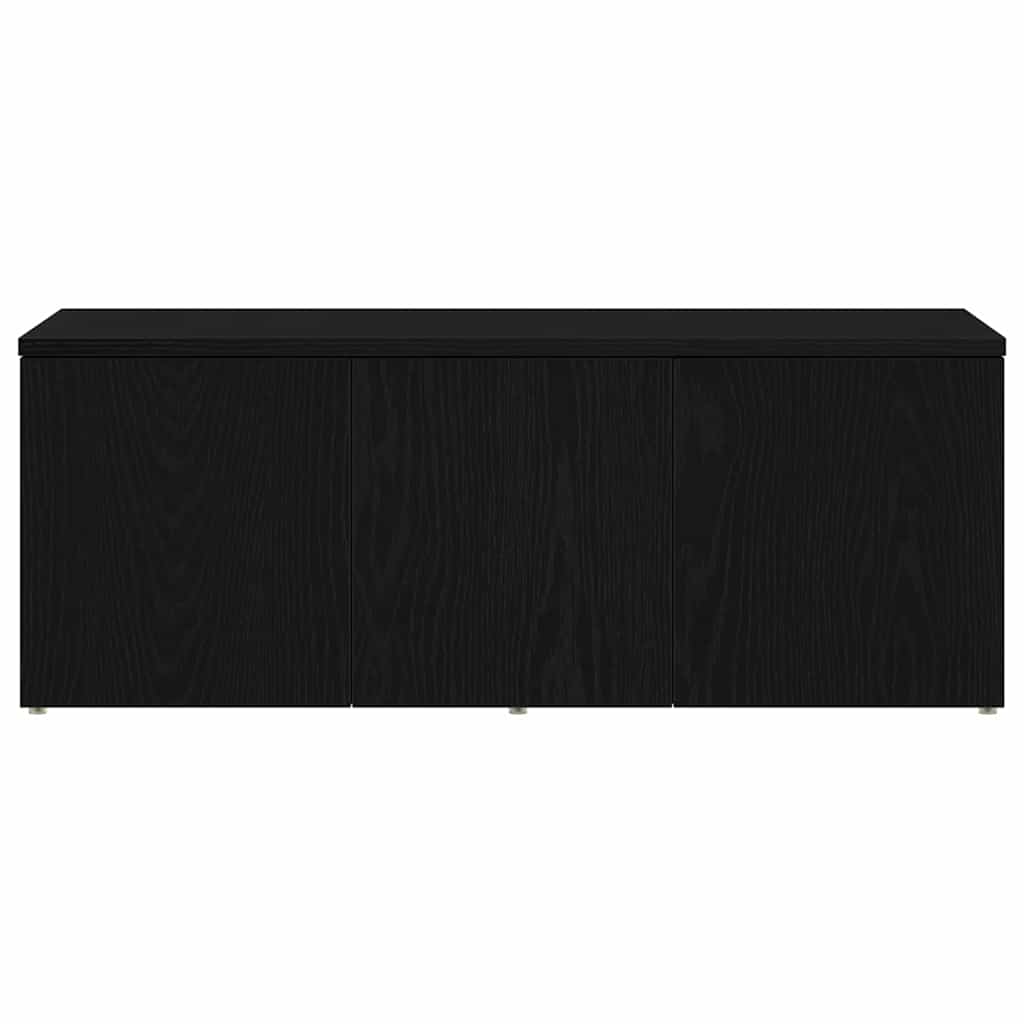 TV-skab med skuffe Sort eg 80x34x30 cm Konstrueret træ