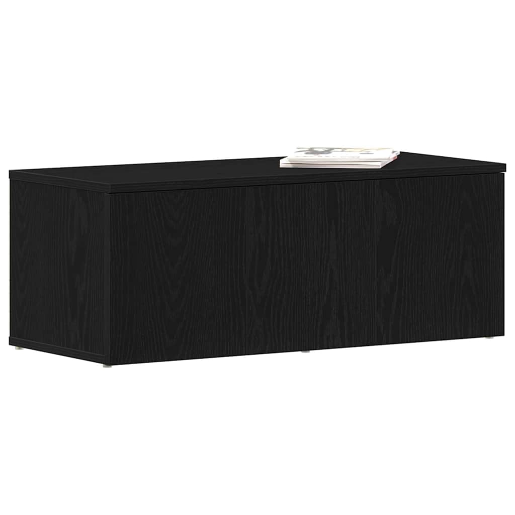 TV-skab med skuffe Sort eg 80x34x30 cm Konstrueret træ