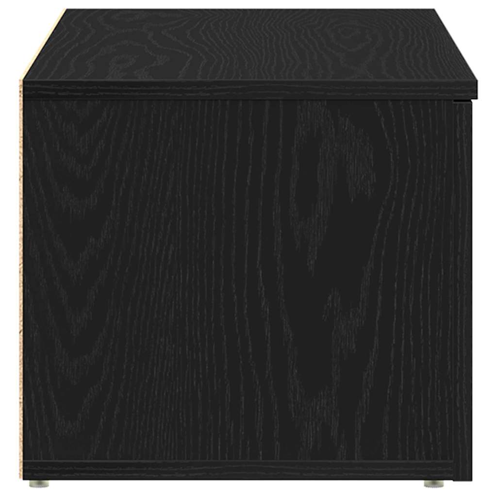 TV-skab med skuffe Sort eg 80x34x30 cm Konstrueret træ