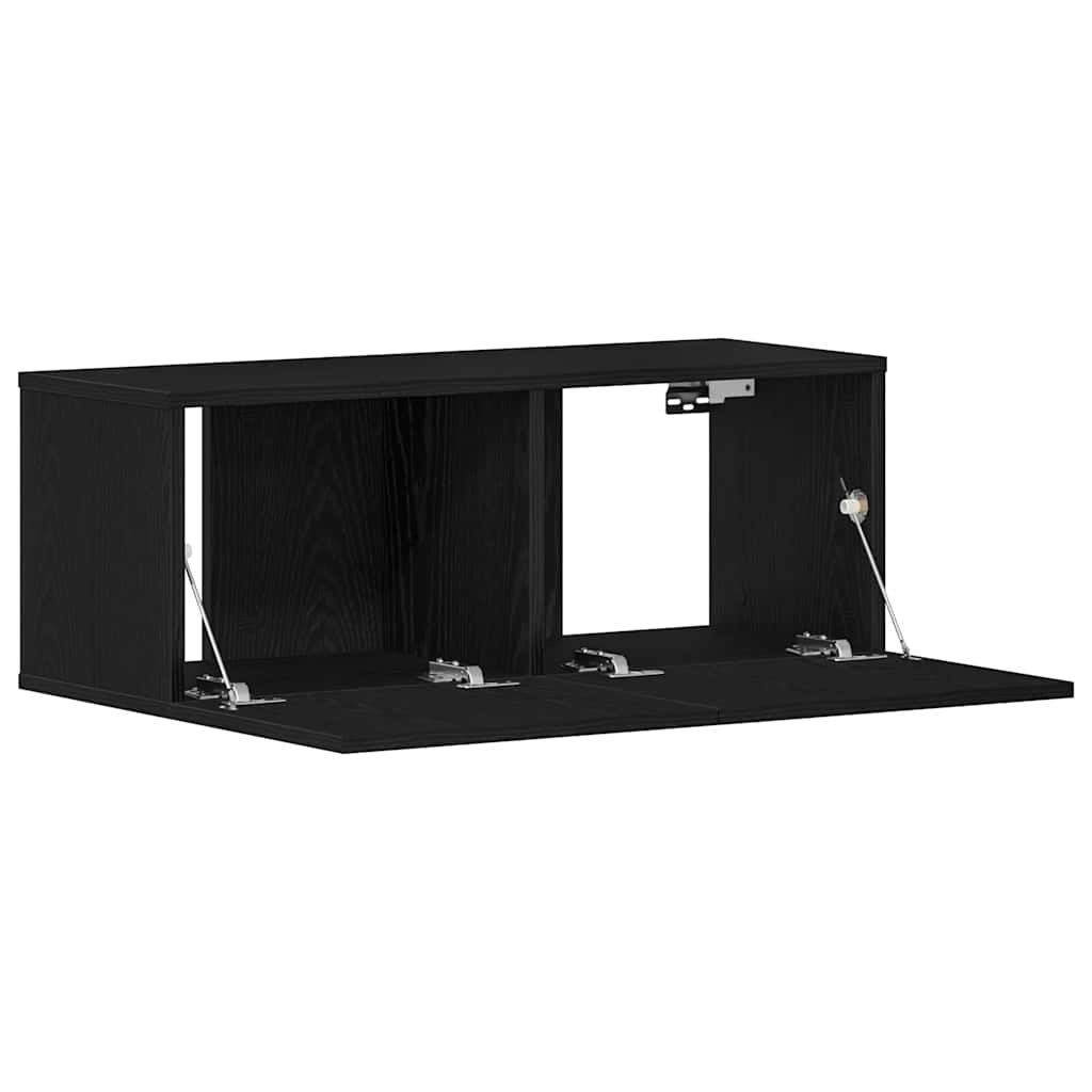 TV-skab Vægmonteret Sort eg 80 x 30 x 30 cm Konstrueret træ