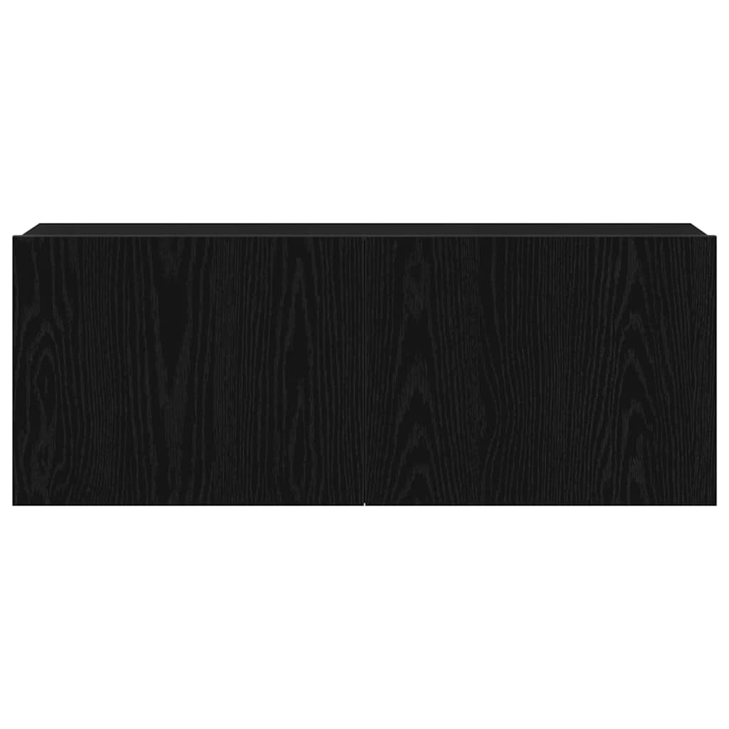 TV-skab Vægmonteret Sort eg 80 x 30 x 30 cm Konstrueret træ