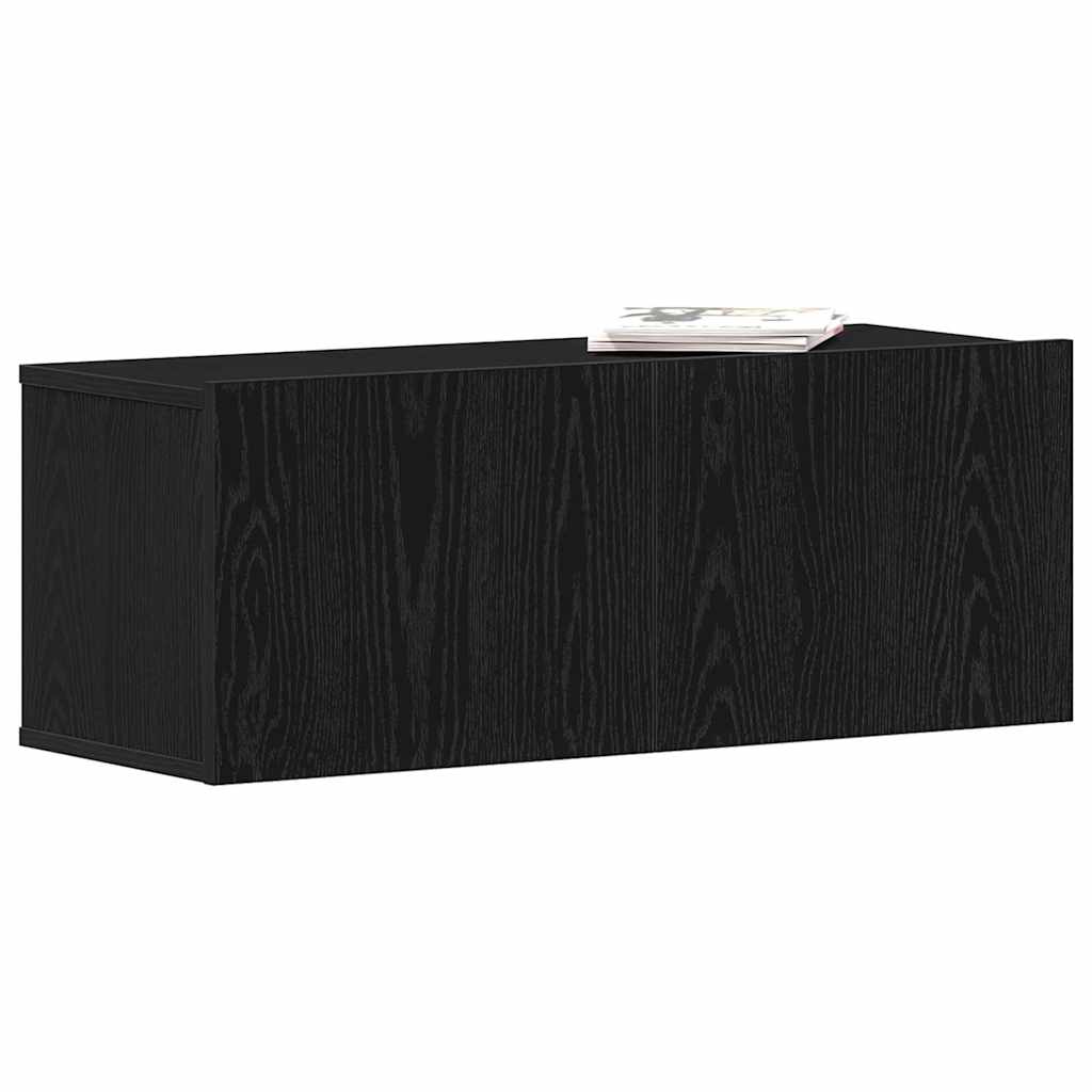 TV-skab Vægmonteret Sort eg 80 x 30 x 30 cm Konstrueret træ
