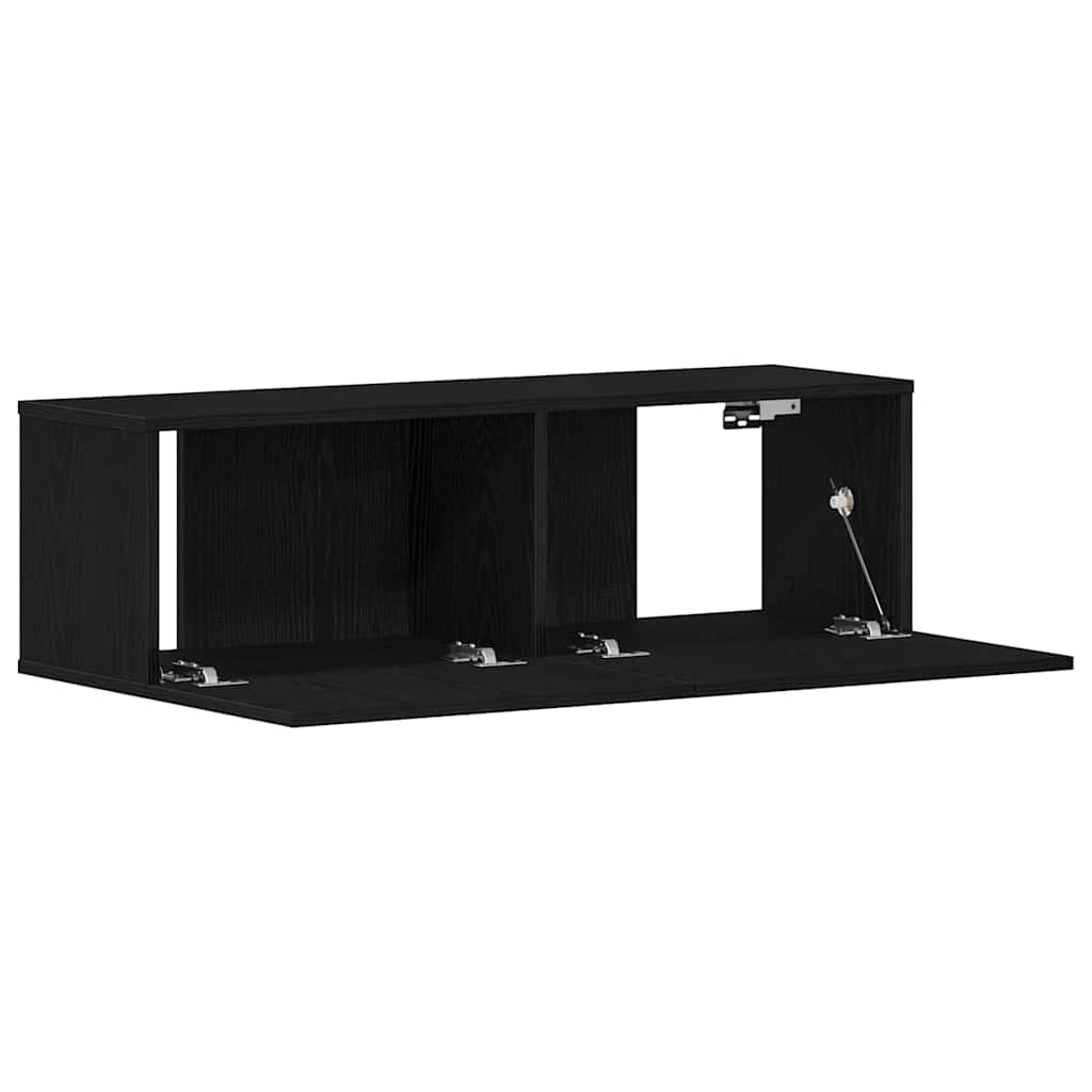TV-skab Vægmonteret Sort eg 100 x 30 x 30 cm Konstrueret træ