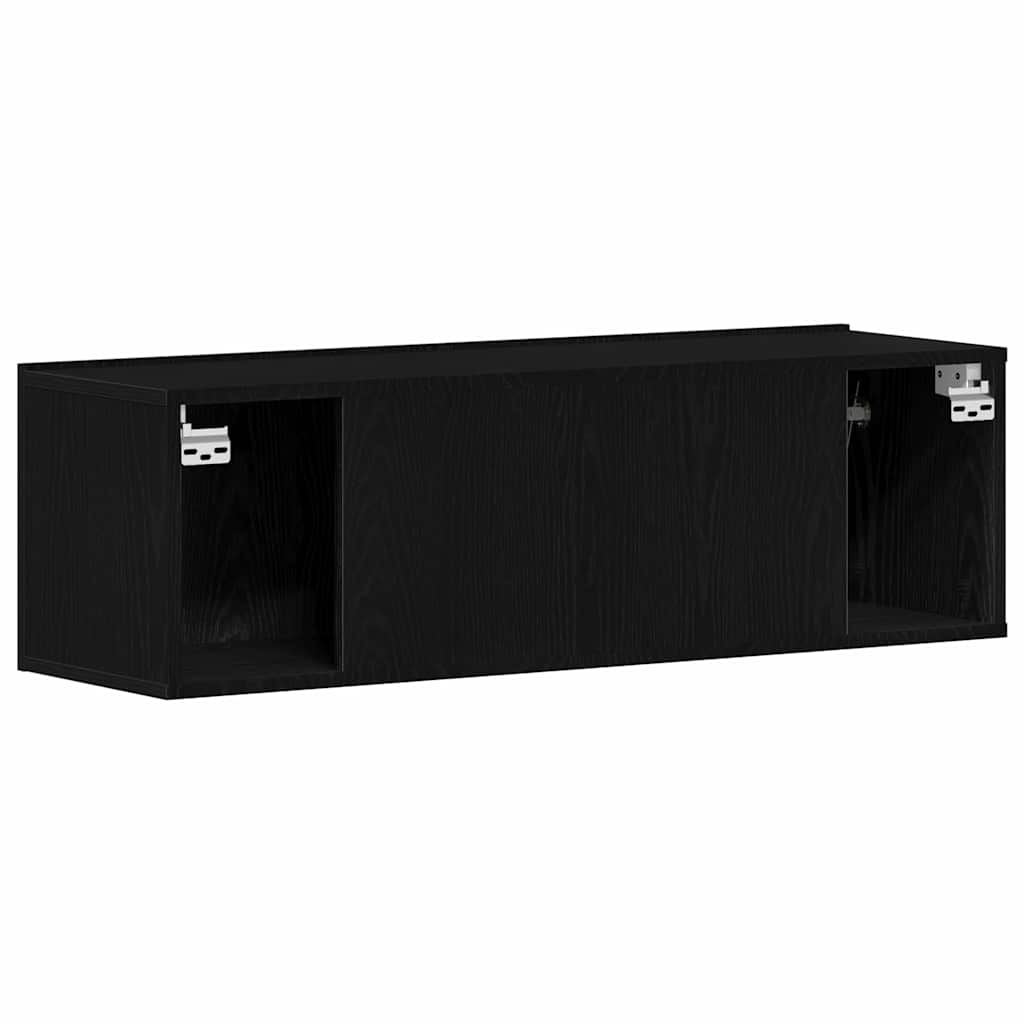 TV-skab Vægmonteret Sort eg 100 x 30 x 30 cm Konstrueret træ