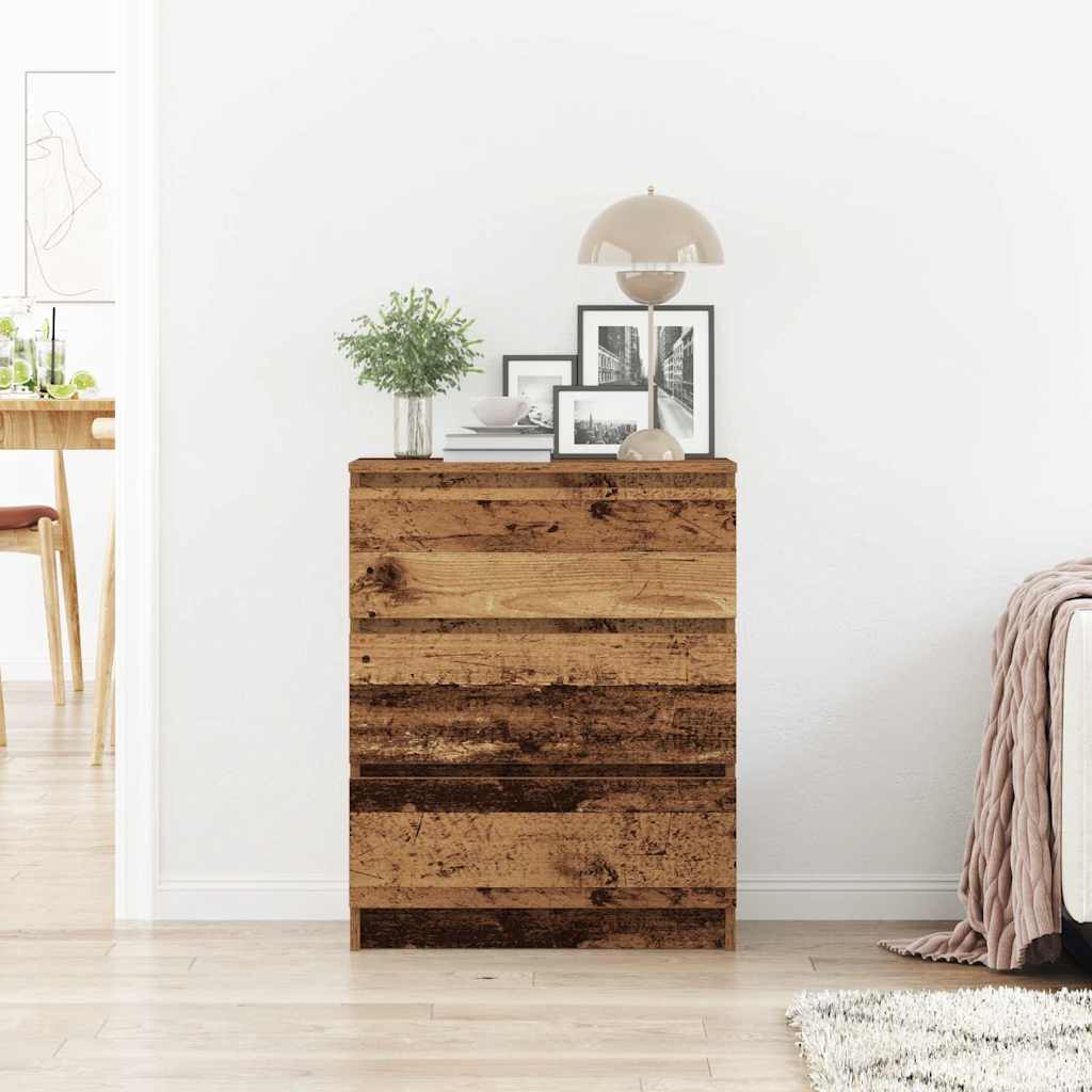 skænk 60x35x76 cm konstrueret træ antikt træ