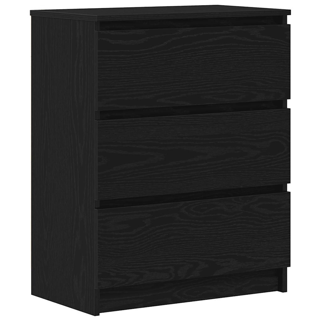 skænk 60x35x76 cm konstrueret træ sort egetræsfarve