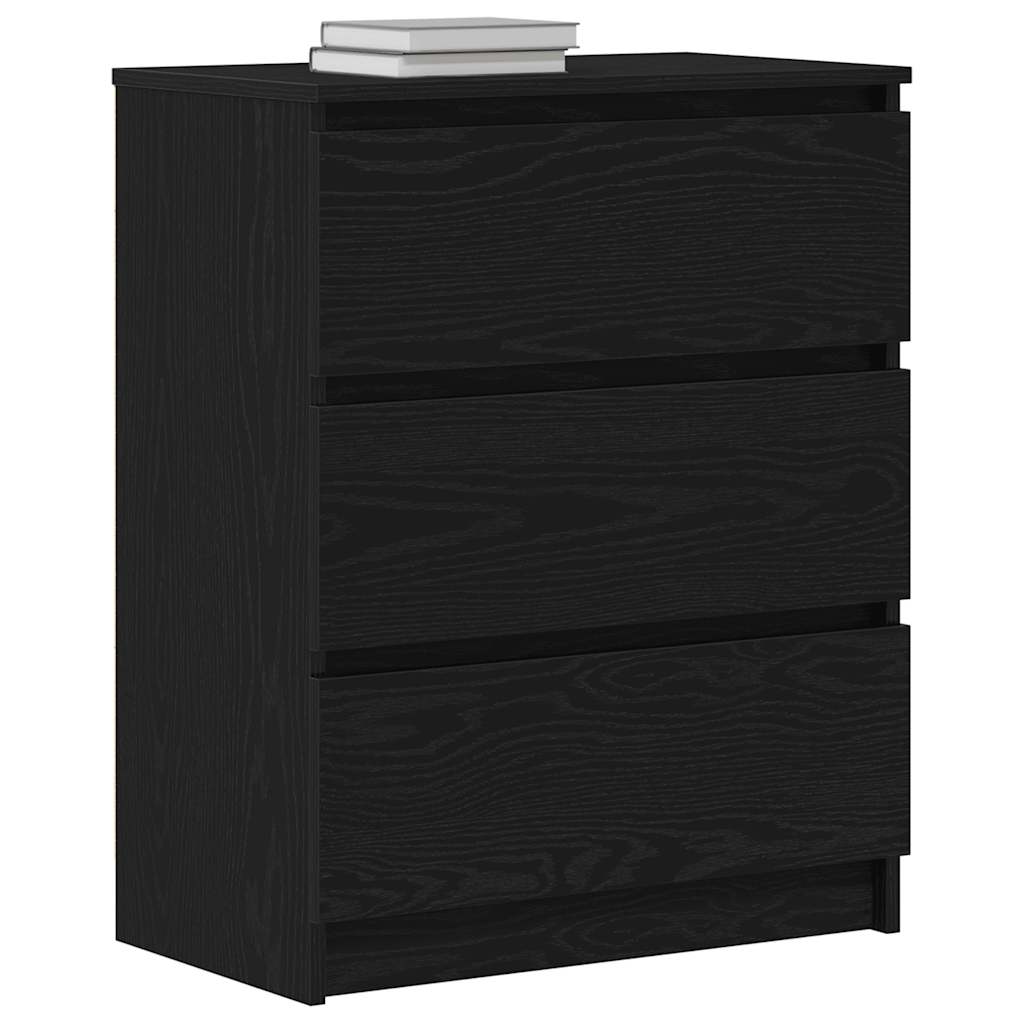 skænk 60x35x76 cm konstrueret træ sort egetræsfarve