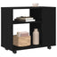 sidebord sort egetræ 70x35x60 cm konstrueret træ